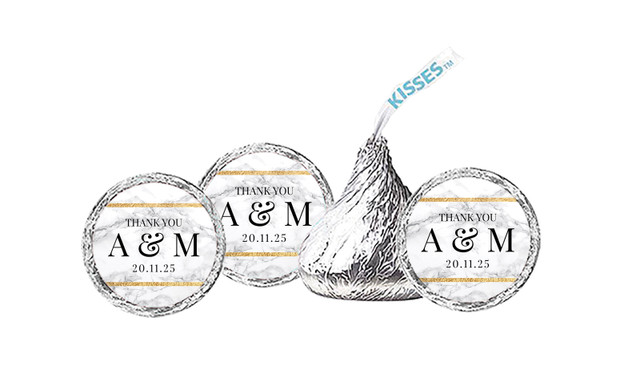 Marble Gold Frame Personalised Hershey's Kisses