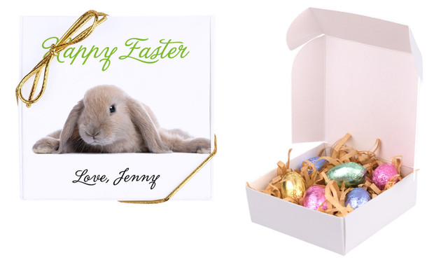 Floppy Eared Rabbit Personalised Easter Egg Nest Box