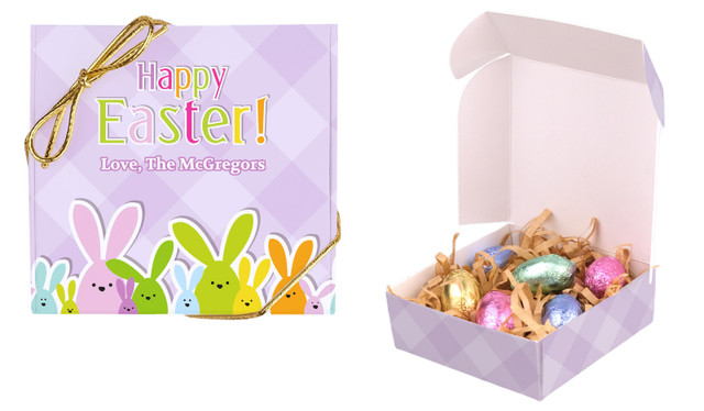 Fluffle of Bunnies Personalised Easter Egg Nest Box