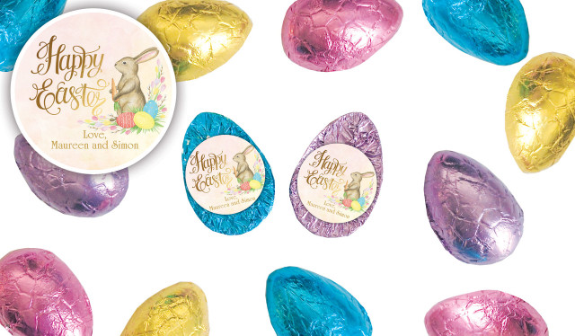 Beautiful Bunny Personalised Chocolate Half Easter Eggs