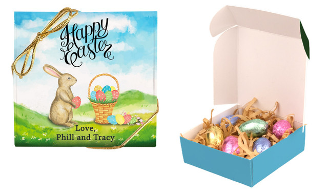 Bunny And Basket Personalised Easter Egg Nest Box