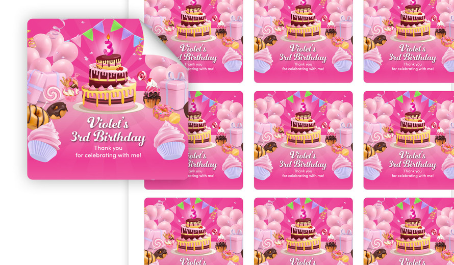 Custom Pinata Cake theme Reveal Bags & Labels! - Katie J Design and Events