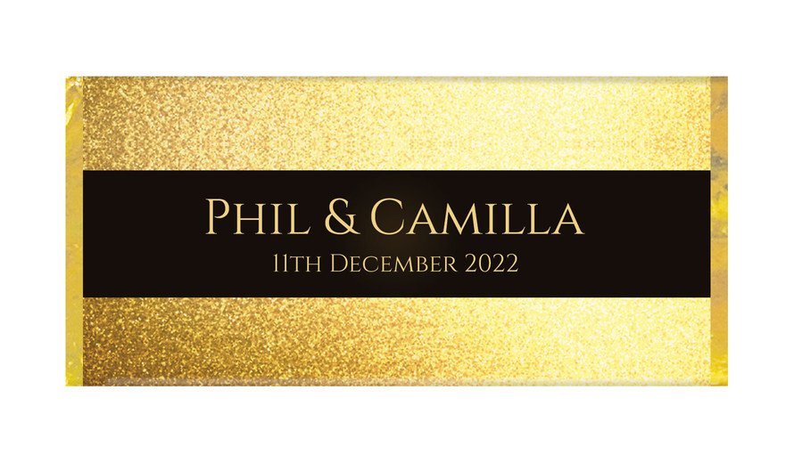 Solid Gold Wedding Personalised Chocolate Bar