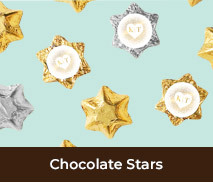 Foil Covered Chocolate Stars For Weddings