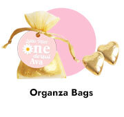 1st Birthday Personalised Organza Bags