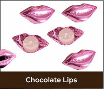 Branded Foil Chocolate Lips For Hospitality