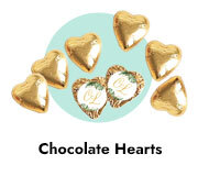 Foil Covered Chocolate Hearts For Weddings