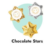 Foil Covered Chocolate Stars For Weddings