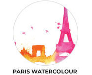 Paris Watercolour Custom Birthday Party Supplies