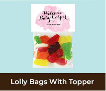 Baby Birth  Lolly Bag with Topper