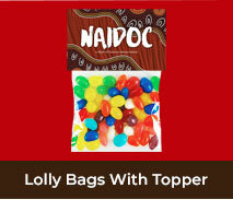 NAIDOC Aboriginal Lolly Bags with Topper