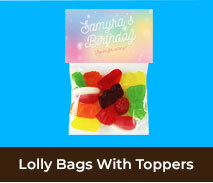 Lolly Bag with Topper for Kids Birthday