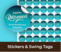 Custom Stickers And Swing Tags For Retirements