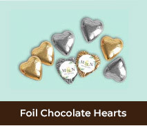 Foil Covered Chocolate Hearts For Weddings