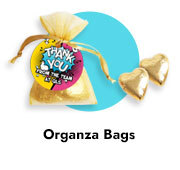 Thank You Organza Bags With Chocolate Hearts