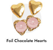 Custom Foil Chocolate Hearts For Hospitality