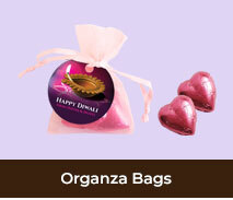 Organza Bags And Choc Hearts For Diwali