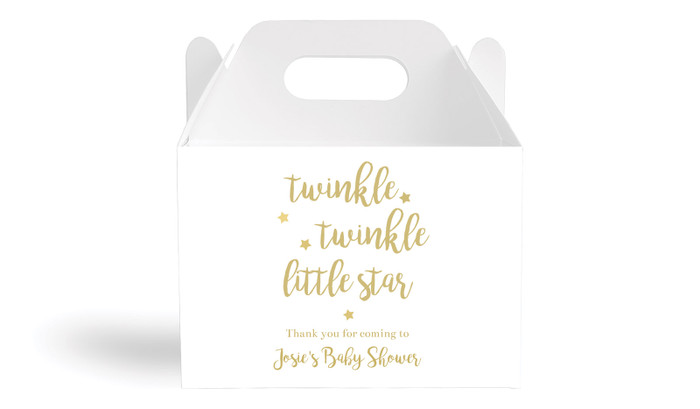 Twinkle Twinkle Baby Shower Personalised Gable Favour Box