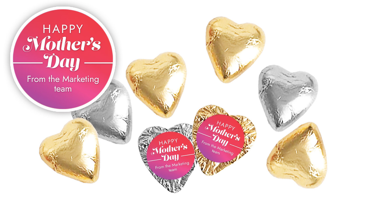 Image of Mother's Day Personalised Foil Chocolate Hearts