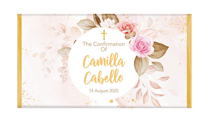 Pretty Roses Confirmation Personalised Chocolate Bars
