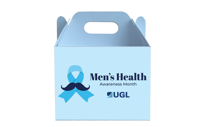 Moustache Ribbon Men's Health / Movember Personalised Gable Favour Box