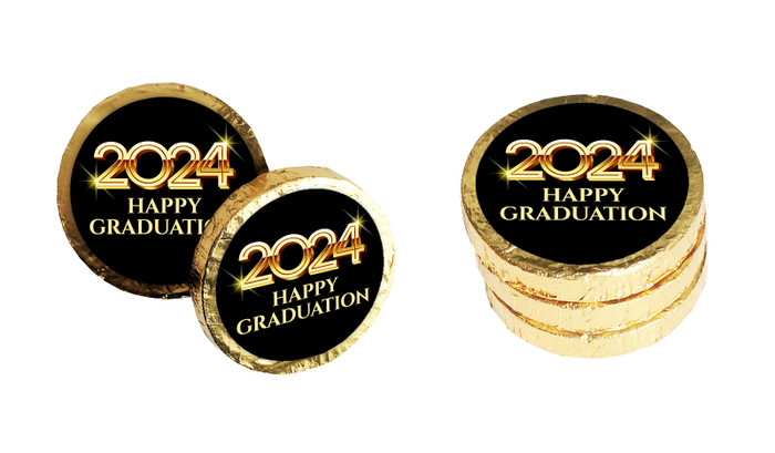 Golden Numbers Personalised Graduation Chocolate Coin