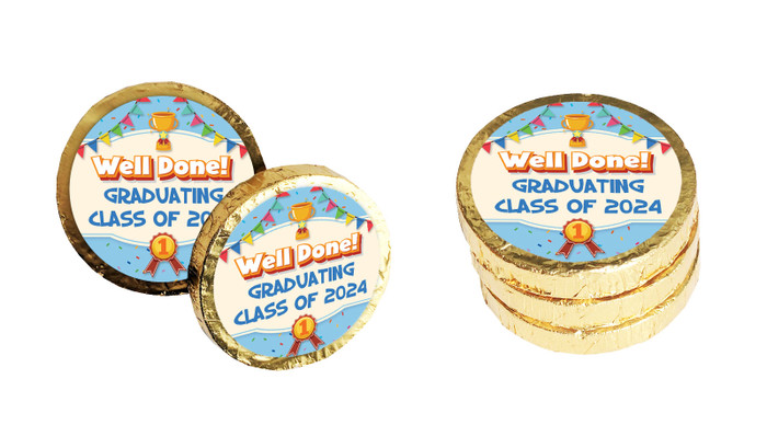 Program Completion Graduation Coin Primary School Personalised Graduation Chocolate Coin