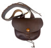 Upland Fowler hunting bag with moose antler button, stepped dividers, and lace-adjusted strap in dark brown leather by October Country Upland Fowler hunting bag with moose antler button, stepped dividers, and lace-adjusted strap in dark brown leather by October Country