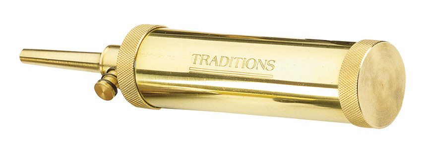 Traditions Deluxe Flask with Valve | Brass Powder Flask for