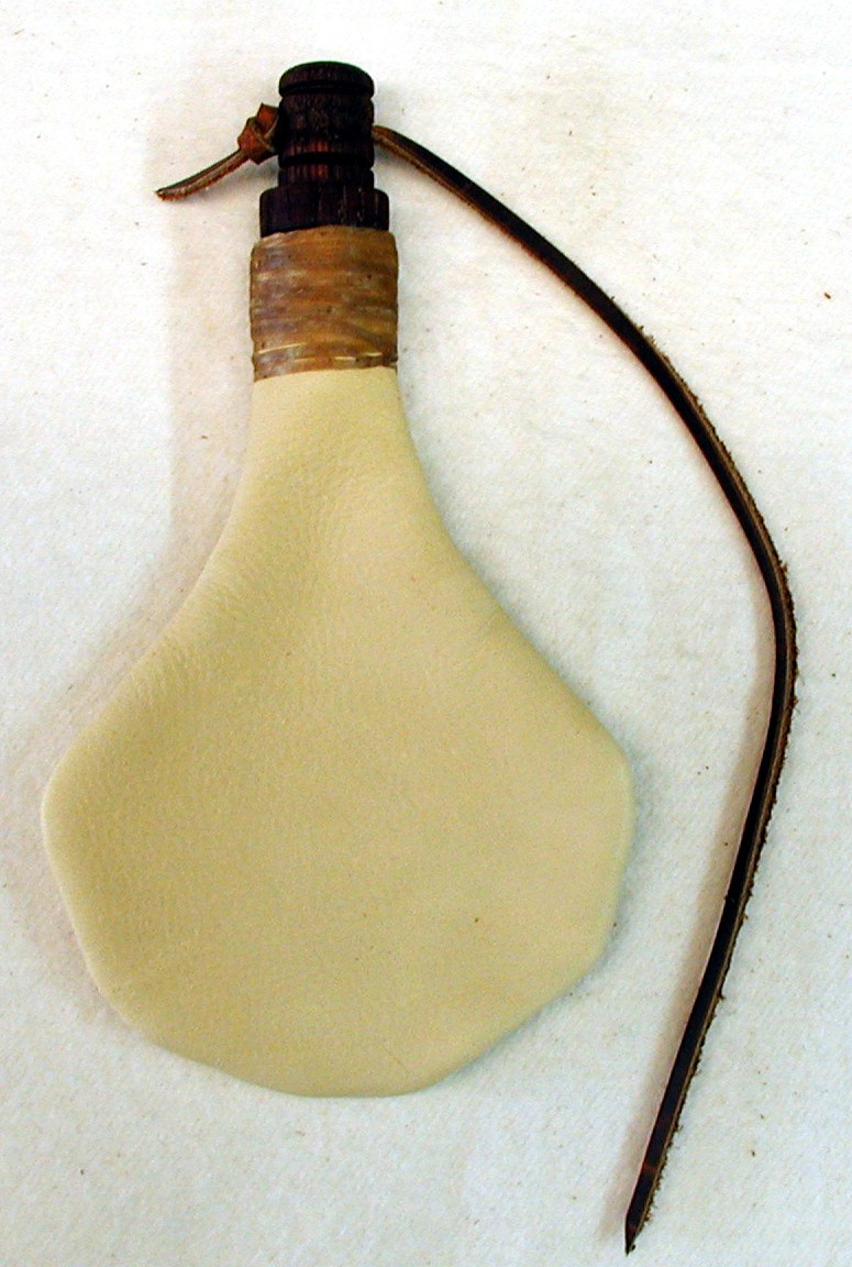 Deer Skin Wooden Neck Ball Bag – Traditional Buckskin Bullet Bag