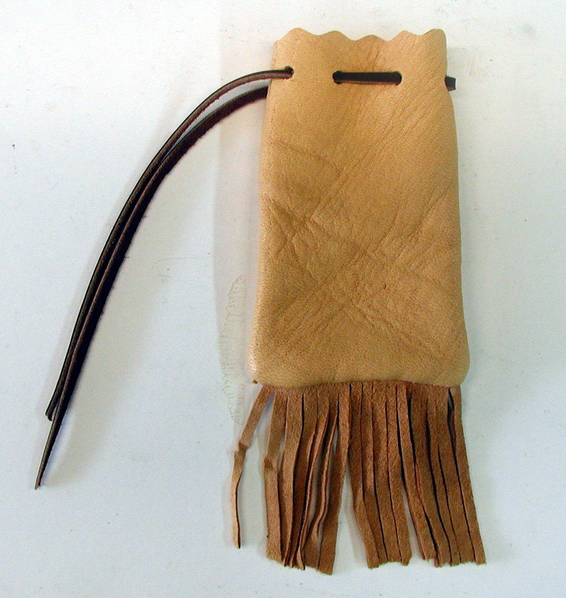 Buck Skin Bag with Fringe | Deer Skin Bullet & Accessory Pouch by