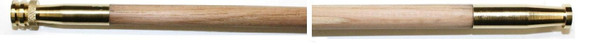 3/8" diameter hickory ramrod with solid brass Sure Grip cleaning jag, threaded end, 31 1/2" to 36" length, designed for round ball loading and under-barrel use.