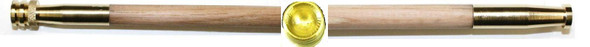 Hickory sabot loading ramrod, 9MM (23/64") diameter, 31 1/2" to 33" long, with brass cupped jag, fits European muzzleloading rifles.