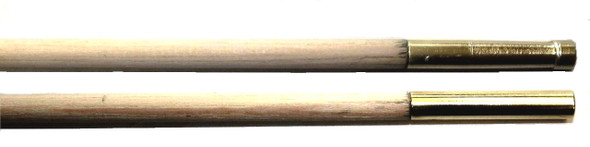 Hickory replacement ramrod, 9mm (23/64") diameter, 41 1/8" length, with 8-32 or 10-32 threads on both ends, designed for European muzzleloading rifles. Hickory replacement ramrod, 9mm (23/64") diameter, 41 1/8" length, with 8-32 or 10-32 threads on both ends, designed for European muzzleloading rifles.