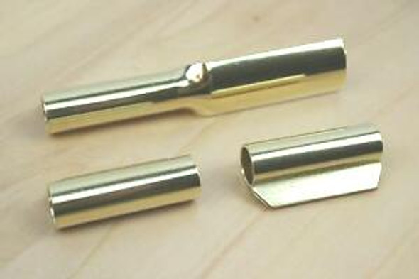 German Silver full stock ramrod pipe set – plain round design, 7/16 inch size.