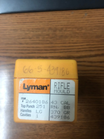 Lyman .43 Cal Spanish rifle bullet mold, 370 grain, single cavity