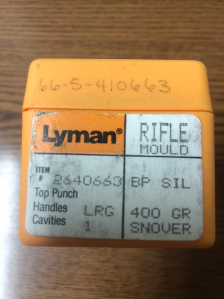 Lyman Black Powder SIL rifle bullet mold, 400 grain, single cavity