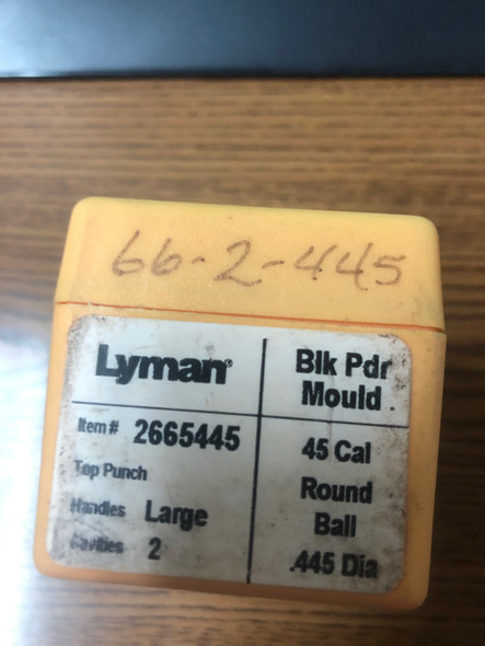 Lyman .45 caliber round ball bullet mold with two cavities, .445 diameter