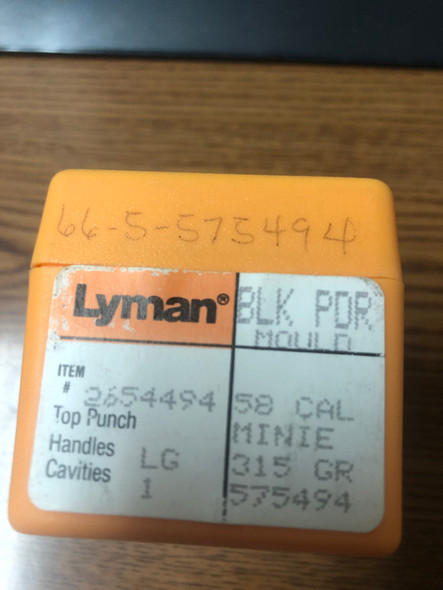 Lyman .58 caliber Minie bullet mold with single cavity for black powder rifles