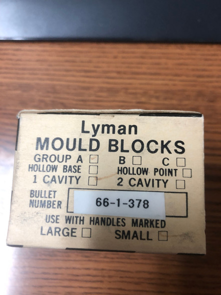 Lyman Black Powder Round Ball Mold .378