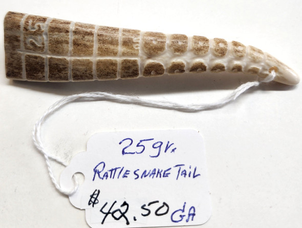 25 gr. Rattlesnake Tail Powder Measure Handcrafted  by Local Artist