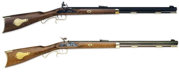 Traditions Hawken Woodsman .50 cal muzzleloader with hardwood stock, octagonal barrel, and brass fittings
