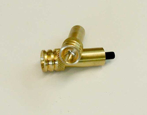 October Country solid brass sabot jag with spherically cupped end and knurled base for improved grip; fits various muzzleloader bullets