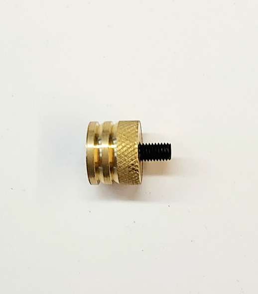Solid brass Sure Grip Button Jag with steel threaded stud, cupped end, and knurled base for better grip, by October Country