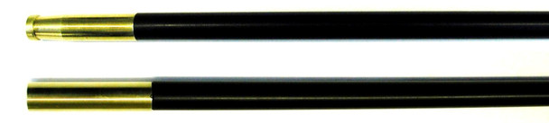 3/8" diameter Delrin replacement ramrod, 31 1/2 to 33" long, threaded 8-32 or 10-32 on both ends, durable non-abrasive design, for muzzleloader use. 3/8" diameter Delrin replacement ramrod, 31 1/2 to 33" long, threaded 8-32 or 10-32 on both ends, durable non-abrasive design, for muzzleloader use.