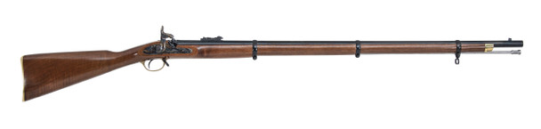 Traditions 1853 Enfield muzzleloading rifle, .58 caliber percussion, 39" rifled barrel, three-band design, hand-oiled walnut stock, Civil War-era reproduction with ladder-style rear sight.