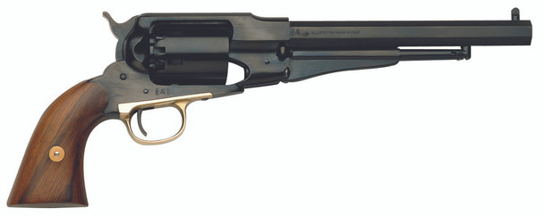 1858 Army Revolver .44 caliber Pietta with 8-inch octagonal blued barrel, steel frame, steel guard, walnut grip, black powder Civil War replica handgun.