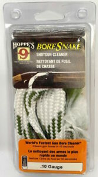 Hoppe's Bore Snake Shotgun Cleaner for 10 Gauge – durable cleaning rope with bore brush and brass weight for fast, one-pass shotgun bore cleaning.