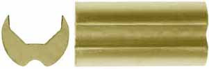 Brass ramrod grooved nose cap, 2-inch length with 13/16" barrel inlet, ideal for half stock or late percussion-era rifles.