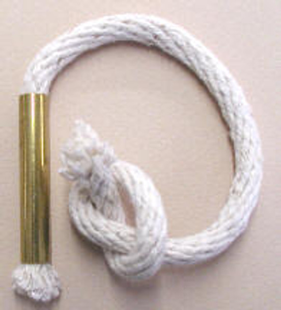 Tinder Tube with all-cotton cord and metal tube, traditional fire-starting tool for flint and steel use, by October Country